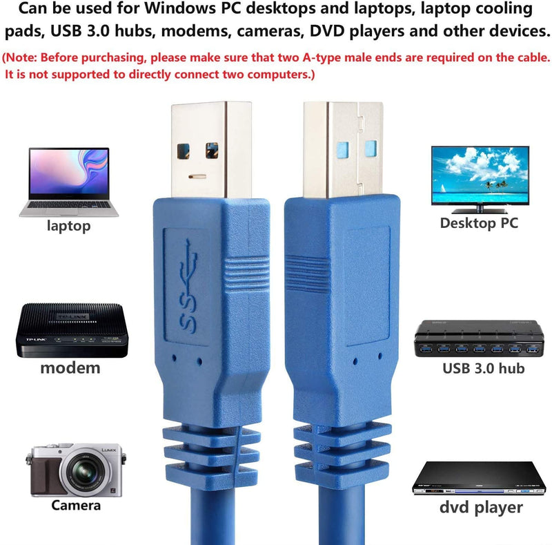 NÖRDIC kabel 50cm USB3.1 A hane till A hane 5Gbps Super Speed USB3.0
