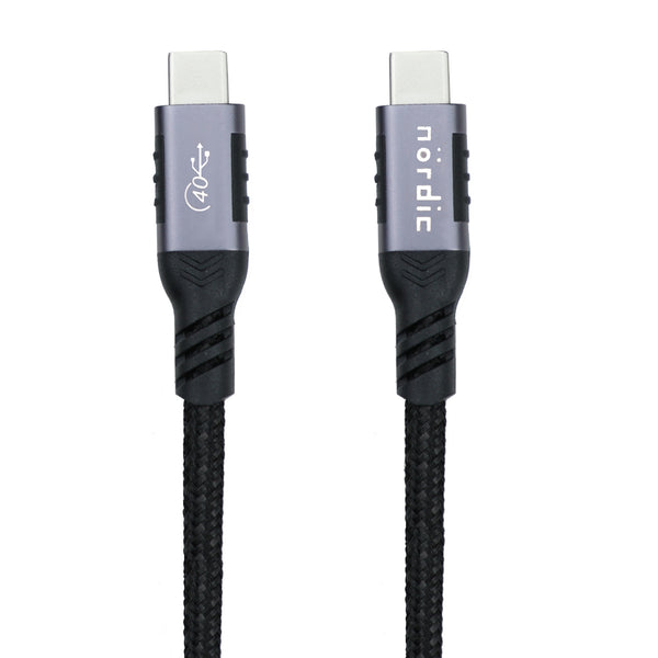 NÖRDIC USB4 kabel 1m 40Gbps data 8K video PD 100W kompatibel med Thunderbolt 3