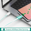 NÖRDIC 1m 5A PD100W 480Mbps USB2.0 USB-C till C kabel snabbladdning vit