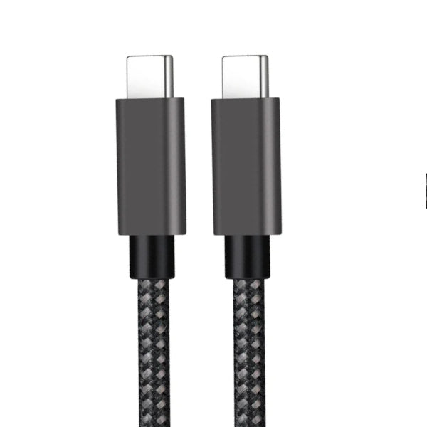 NÖRDIC 50cm USB3.2 Gen2 SuperSpeed USB 10Gbps USB-C till C nylonflätad kabel med Power Delivery 100W, 4K60Hz video och Emarker