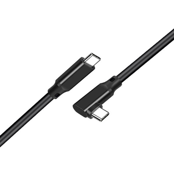 NÖRDIC 50cm Vinklad USB3.2 Gen2 SuperSpeed USB 10Gbps USB-C till C PVC kabel med Power Delivery 100W, 4K60Hz video och Emarker