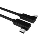 NÖRDIC 3m Vinklad USB3.2 Gen2 SuperSpeed USB 10Gbps USB-C till C nylonflätad kabel med Power Delivery 100W, 4K60Hz video och Emarker