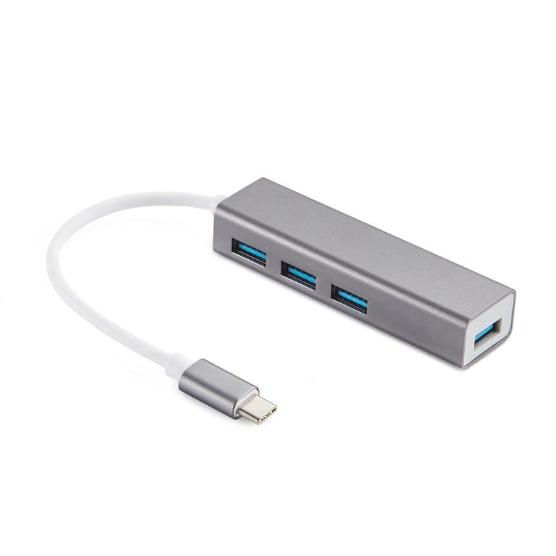 NÖRDIC USBC 4Ports USB3.1 Hubb 17cm Aluminium Space Grey