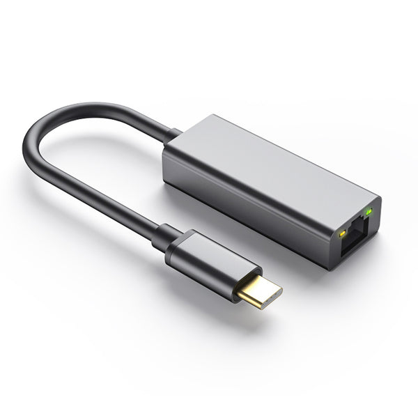 NÖRDIC USB-C till Giga Ethernet nätverksadapter 17cm Space Grey aluminium