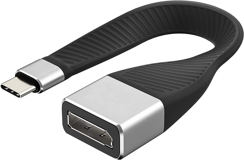 NÖRDIC kort flatkabel 14cm USB-C to Displayport adapterkabel adapter 4K i 60Hz 21.6Gbps Stöd för 3D och HDCP 1.4 och 2.2