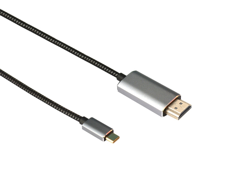 NÖRDIC 50cm USBC till HDMI 4K 60Hz  nylonflätad kabel space grey stöd för HDCP1.4 och 2.2 Ren koppar 99,99%