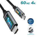 NÖRDIC 1,8m USBC till HDMI 4K 60Hz kabel svart stöd för HDCP1.4 och 2.2 Ren koppar 99,99%