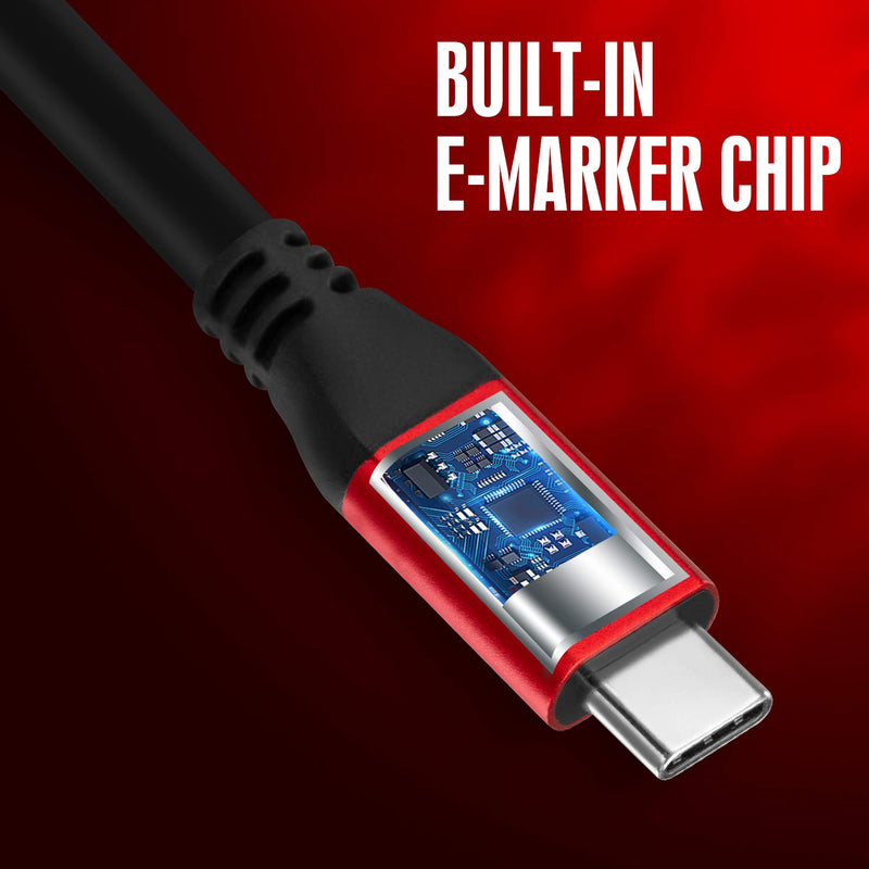 NÖRDIC 2m USB3.2 Gen2 SuperSpeed USB 10Gbps USB-C till C nylonflätad kabel med Power Delivery 100W, 4K60Hz video och Emarker