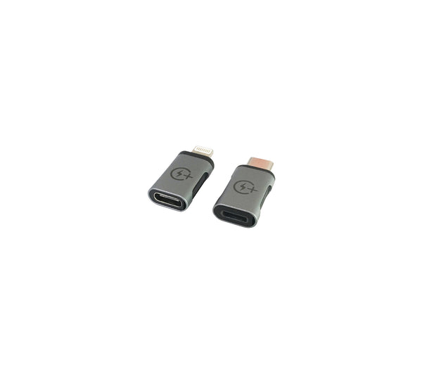 NÖRDIC 2 i 1 Adapter kit USB C ha till Lightning hona och Lightning ha till USB C ho Aluminium Space Grey