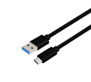 NÖRDIC 50cm USB3.2 Gen1 USB-C till A nylonflätad kabel snabbladdning 3A 5Gbps Power Delivery PD 60W svart
