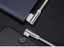 NÖRDIC Vinklad USB C till vinklad USB A kabel för synkning och laddning vit 1m