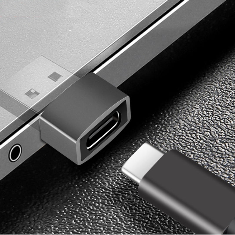 NÖRDIC USB C till OTG USB A mini adapter metal grå