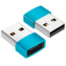 NÖRDIC USB C till OTG USB A mini adapter metal blå