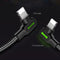 Mcdodo CA-4673   Vinklad Apple Lightning (Non MFI) till vinklad USB A kabel för synkning och snabb laddning, med LED, svart, 1,8m