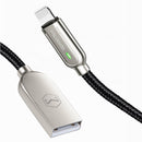 Mcdodo CA-5264 Apple Lightning (Non MFI) till USB A kabel för synkning och snabb laddning, med LED indikator, automatisk laddstop, svart 1,2m