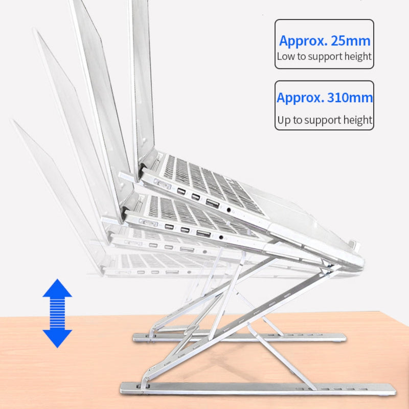NÖRDIC Aluminium justerbar bärbarställ i två nivåer för upp till 17" notebookställ laptopstativ