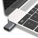 NÖRDIC USB-A 3.1 OTG hona till USB C hane adapter Aluminium grå OTG USB-C adapter synk och laddning