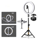 LED Ring Light 30cm diameter med mobilhållare med tripod och golvstativ 10 steg dimbar tre ljusläge selfie lampa ring lampa