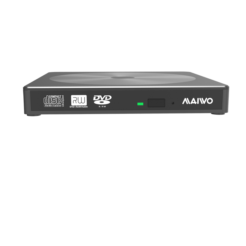 Maiwo Slim extern USB DVD/CD spelare både USB-C och USB-A Extern optisk enhet